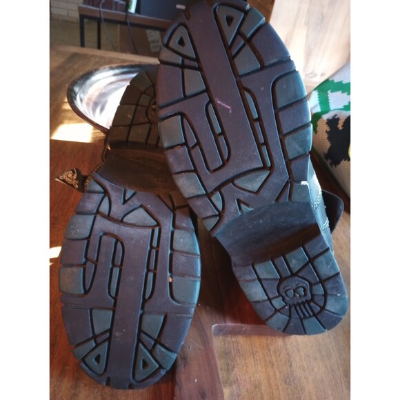 Vtg 90s London Underground Women's Black Boots Combat Chunky Heel  13" Length - Picture 5 of 10